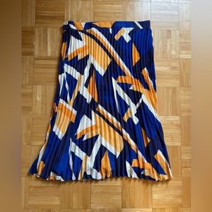 Skies Are Blue — Geo Pleated Midi Skirt